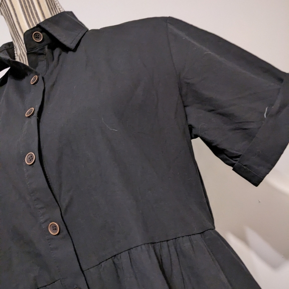 Pygfemr black high waisted dress button front nwt - Picture 3 of 15